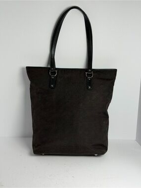Salvatore Ferragamo Gancini Black Canvas Tote Bag